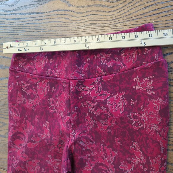 Soft Surroundings Womens Red‎ Gold Pull-on Thick Leggings Pants Sz S Floral - Picture 9 of 13